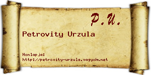 Petrovity Urzula névjegykártya